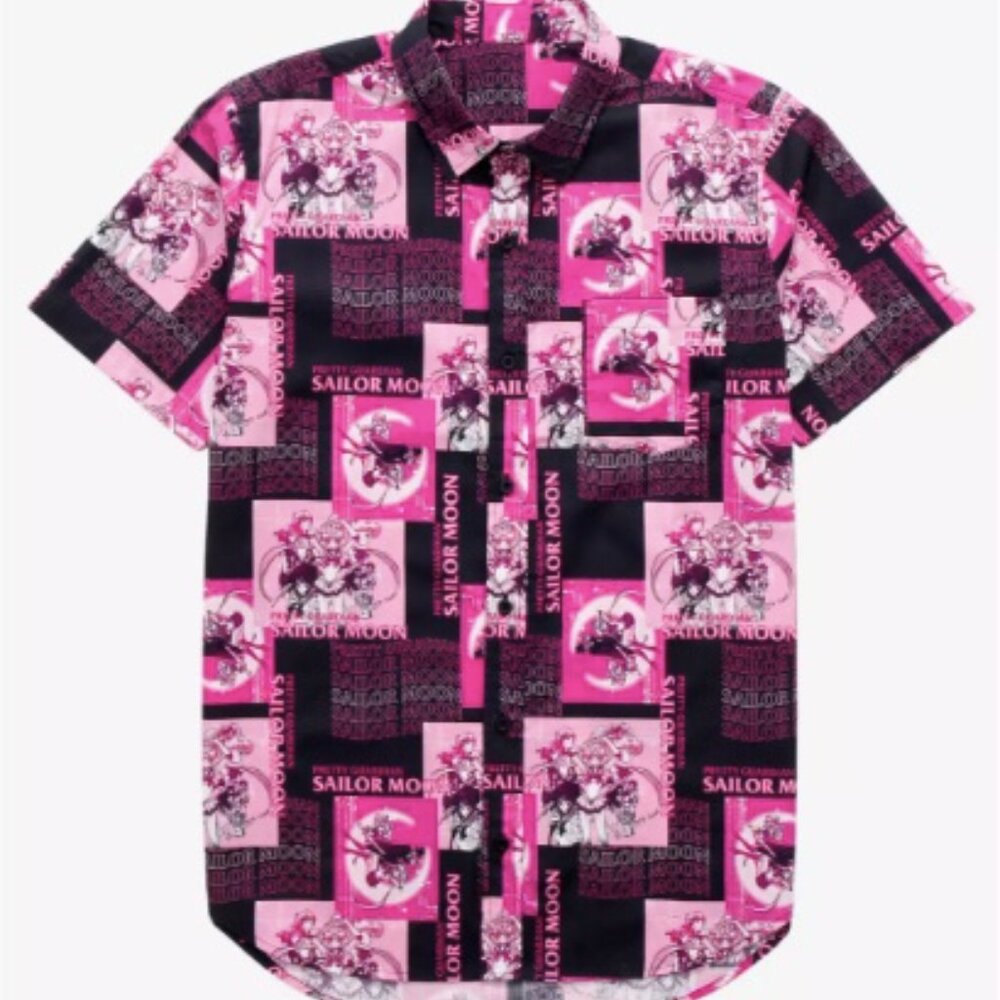 Sailor Moon Hot Topic Exclusive Collection Men's Short Sleeve Shirt Size Large